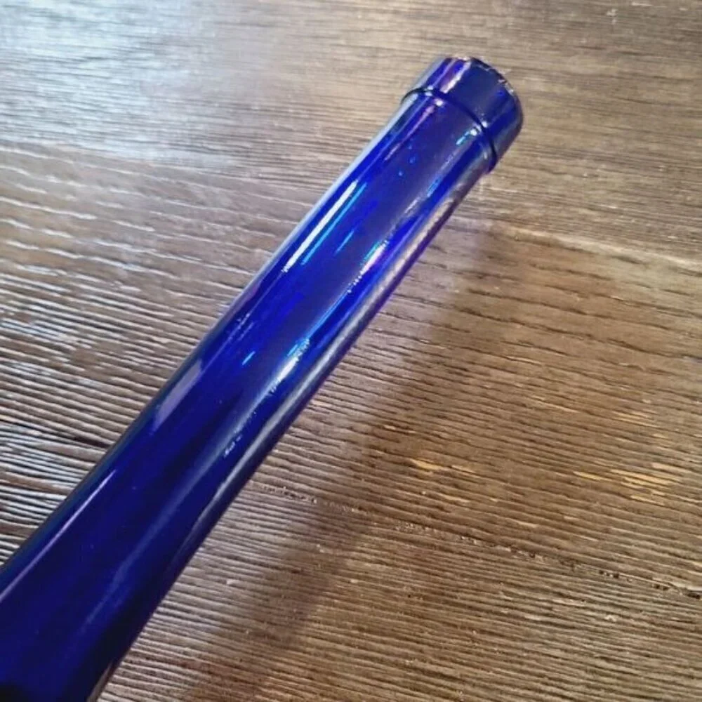 Vintage MCM Mid Century Modern Vetreria Etrusca Cobalt Tall Glass Vase